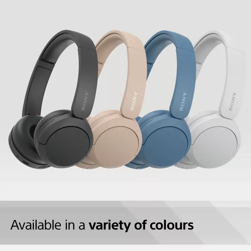 Sony WH-CH520 draadloze on-ear headset, Bluetooth 5.2, 50 uur afspelen, USB-C opladen, wit