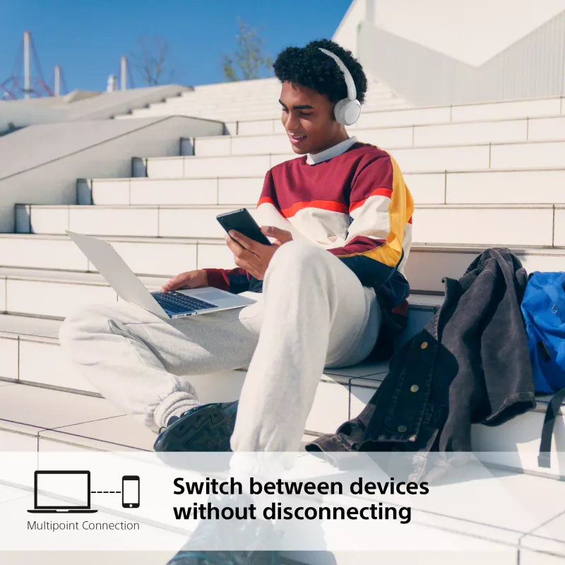 Sony WH-CH520 draadloze on-ear headset, Bluetooth 5.2, 50 uur afspelen, USB-C opladen, wit