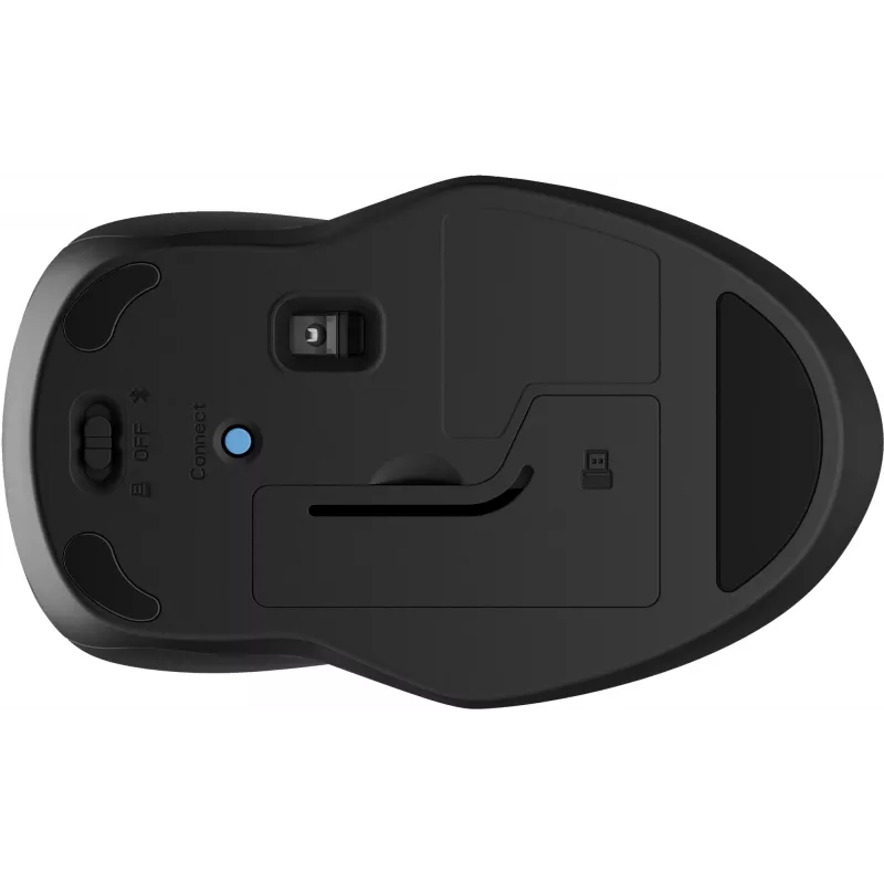 HP 250 Dual muis, voor beide handen, Bluetooth + USB Type-A, 1600 DPI, zwart