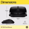 HP 250 Dual muis, voor beide handen, Bluetooth + USB Type-A, 1600 DPI, zwart