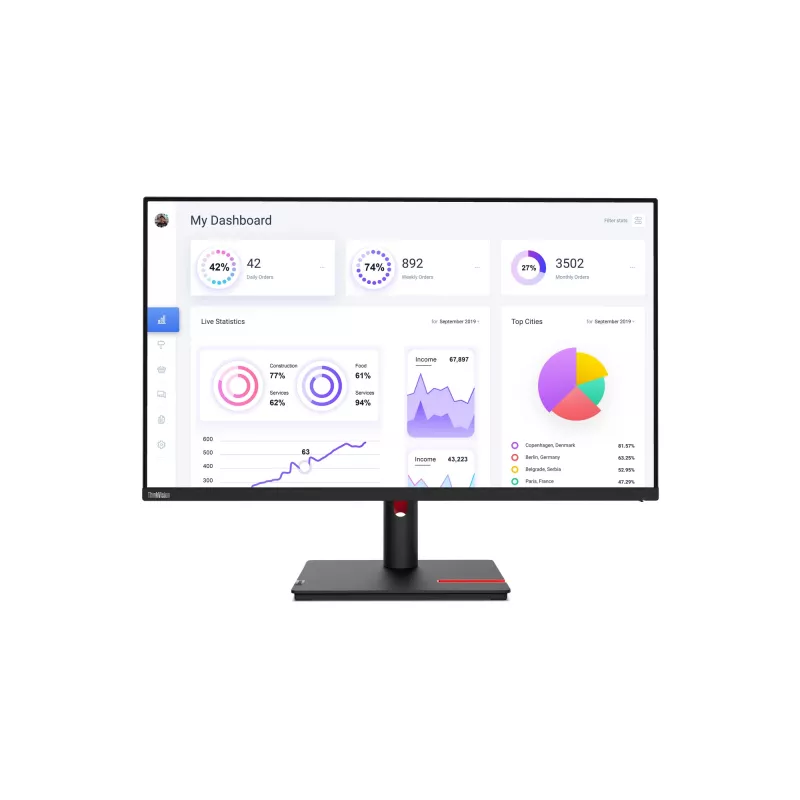 Lenovo ThinkVision T32p-30 computermonitor 80 cm (31,5 inch) 3840 x 2160 pixel 4K Ultra HD LED zwart