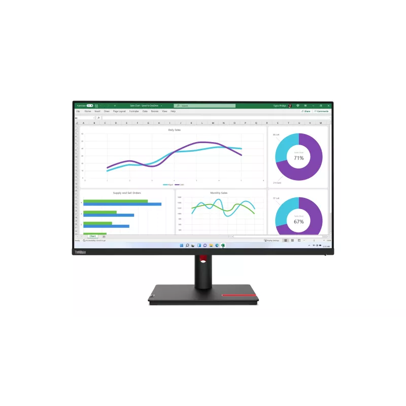 Lenovo ThinkVision T32h-30 computermonitor 80 cm (31,5 inch) 2560 x 1440 pixel Quad HD LED zwart