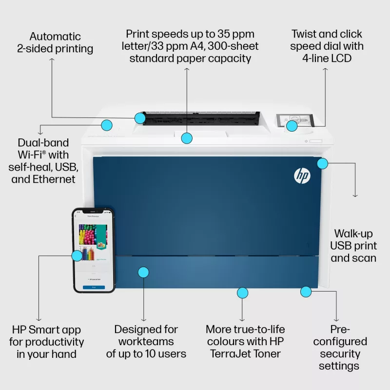 Printer HP Color LaserJet Pro 4202dw laser kleur