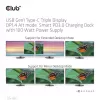 CLUB3D USB Gen1 Type-C Triple Display DP1.4 Alt mode Smart PD3.0 oplaaddock met 100 watt voeding