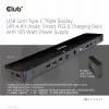 CLUB3D USB Gen1 Type-C Triple Display DP1.4 Alt mode Smart PD3.0 oplaaddock met 100 watt voeding
