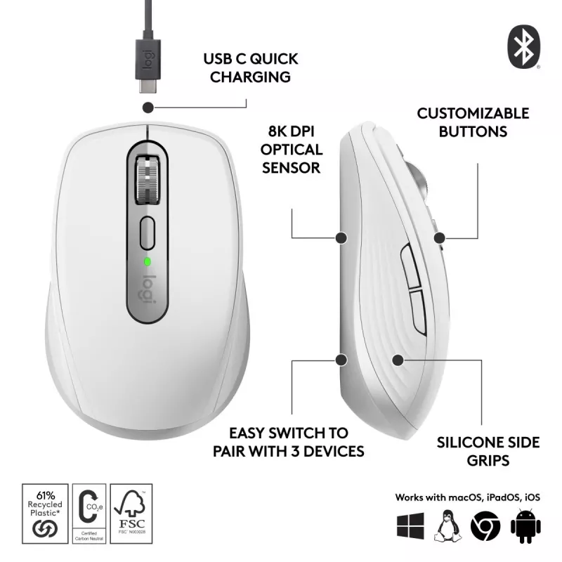 LOGITECH Mx Anywhere 3s For Business - lichtgrijs - Emea28-935