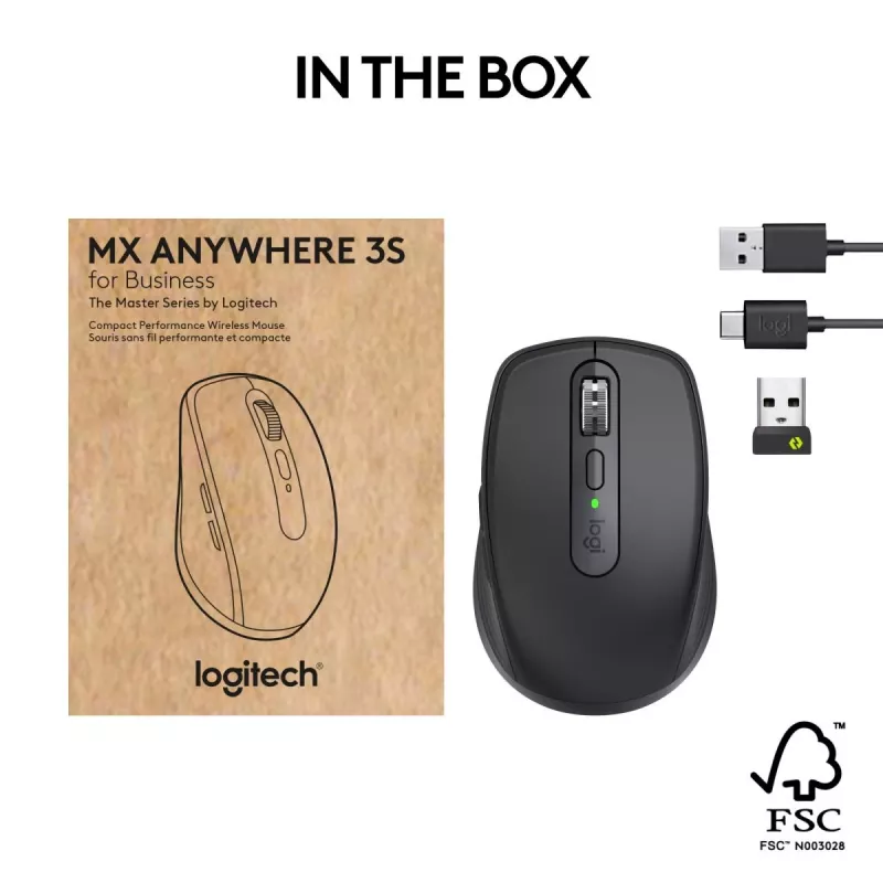 Muis Logitech MX Anywhere 3S Business zwart draadloos