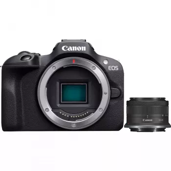 Canon EOS R100 + RF-S 18-45mm F4.5-6.3 IS STM kit MILC 24,1 MP CMOS 6000 x 4000 pixel zwart