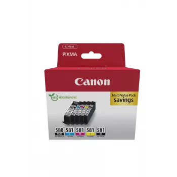 Canon 2078C007 inktpatroon 5 stuks origineel zwart, blauw, cyaan, magenta, geel
