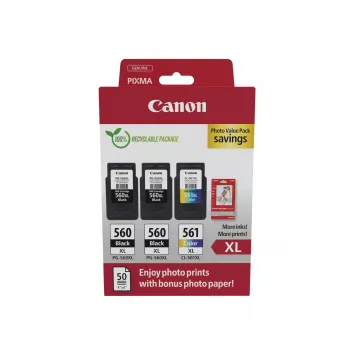 Canon 3712C012 inktcartridge 3 stuks origineel hoge (XL) capaciteit zwart, cyaan, magenta, geel