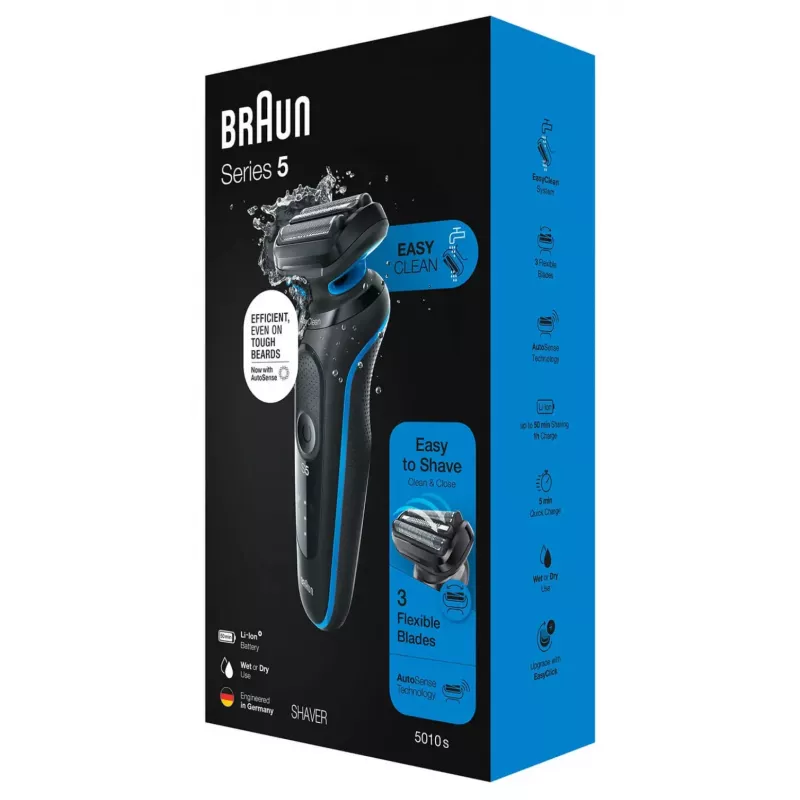 Braun 51-B1000s foliescheerapparaat zwart, blauw