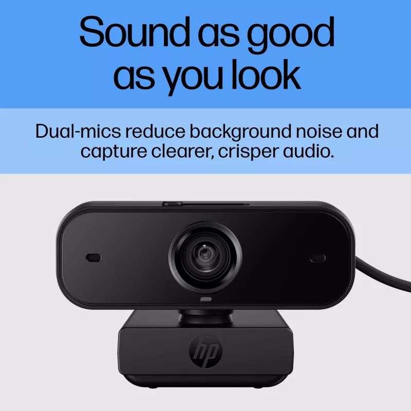 HP 430 FHD-webcam, 2 MP, 1920 x 1080 pixel, Full HD, 60 fps, 85°, thuis