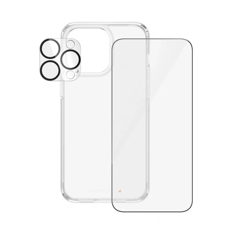 PanzerGlass ® 3-in-1-bundel iPhone 15 Pro Max, Apple, Apple - iPhone 15 Pro Max, droge toepassing, schokbestendig, transparant, 1 stuk