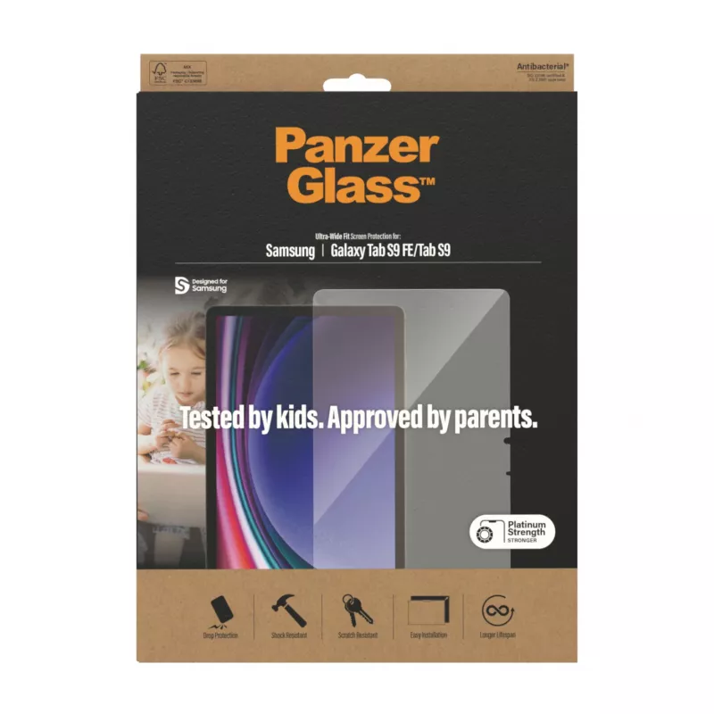 PanzerGlass ®️ displayschermfolie Samsung Galaxy Tab S9 FE | S9 | Ultra-Wide Fit