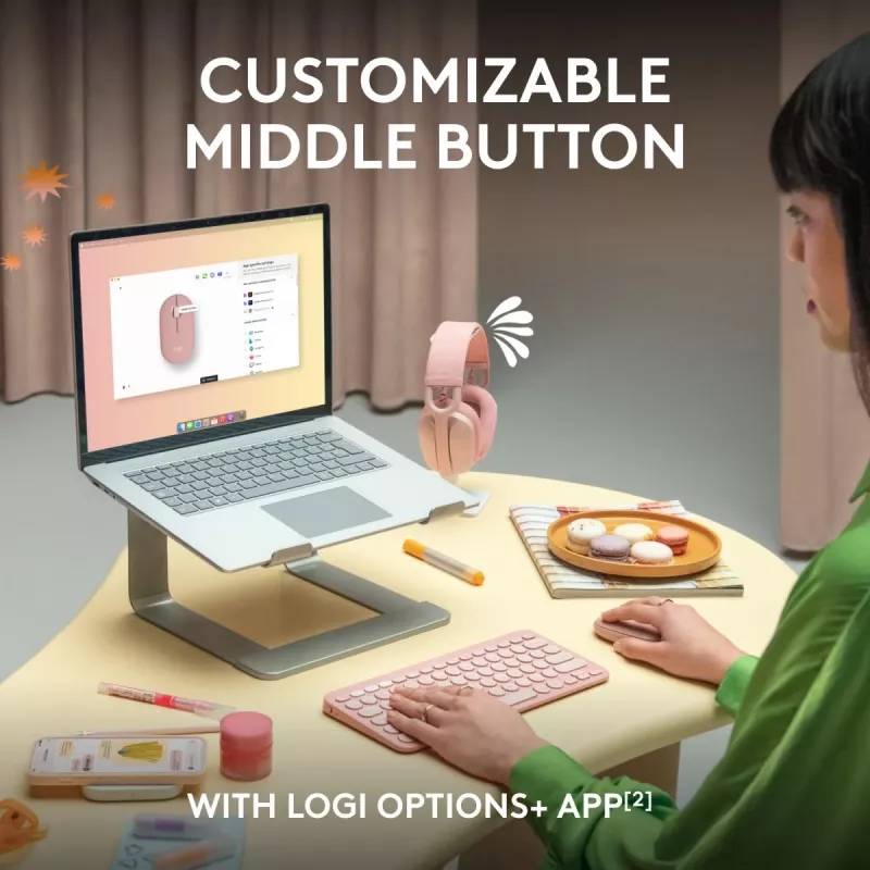 LOGITECH Pebble 2 M350s Draadloze optische muis roze