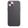 Apple FineWoven hoesje met MagSafe voor iPhone 15 Plus zwart