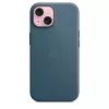 Apple FineWoven hoesje met MagSafe iPhone 15 Pacific Blue