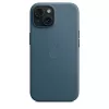 Apple FineWoven hoesje met MagSafe iPhone 15 Pacific Blue