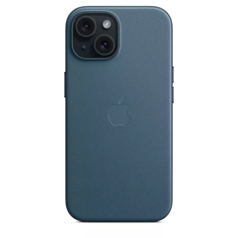 Apple FineWoven hoesje met MagSafe iPhone 15 Pacific Blue