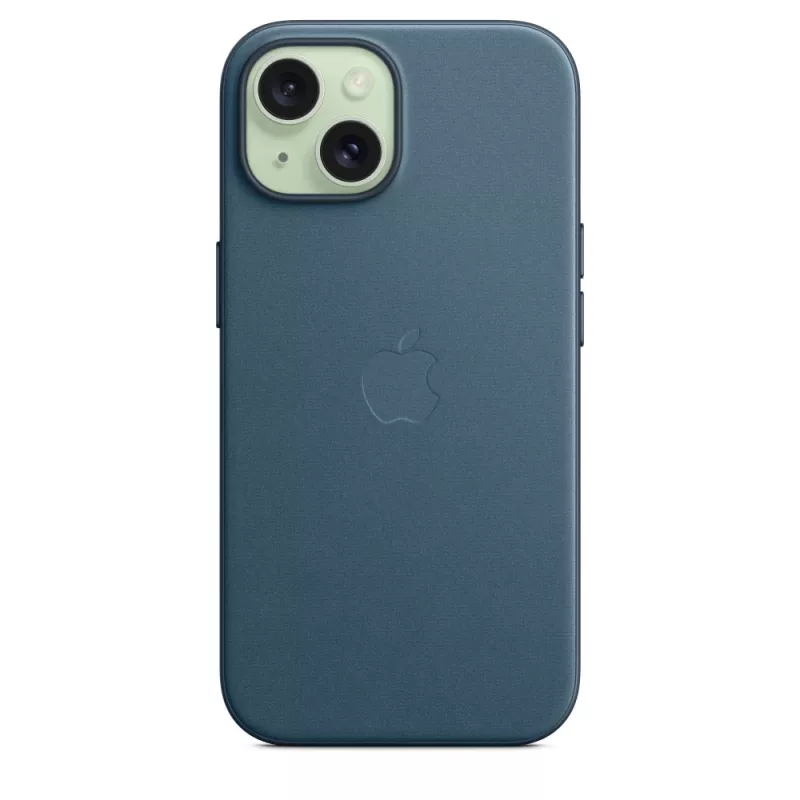 Apple FineWoven hoesje met MagSafe iPhone 15 Pacific Blue