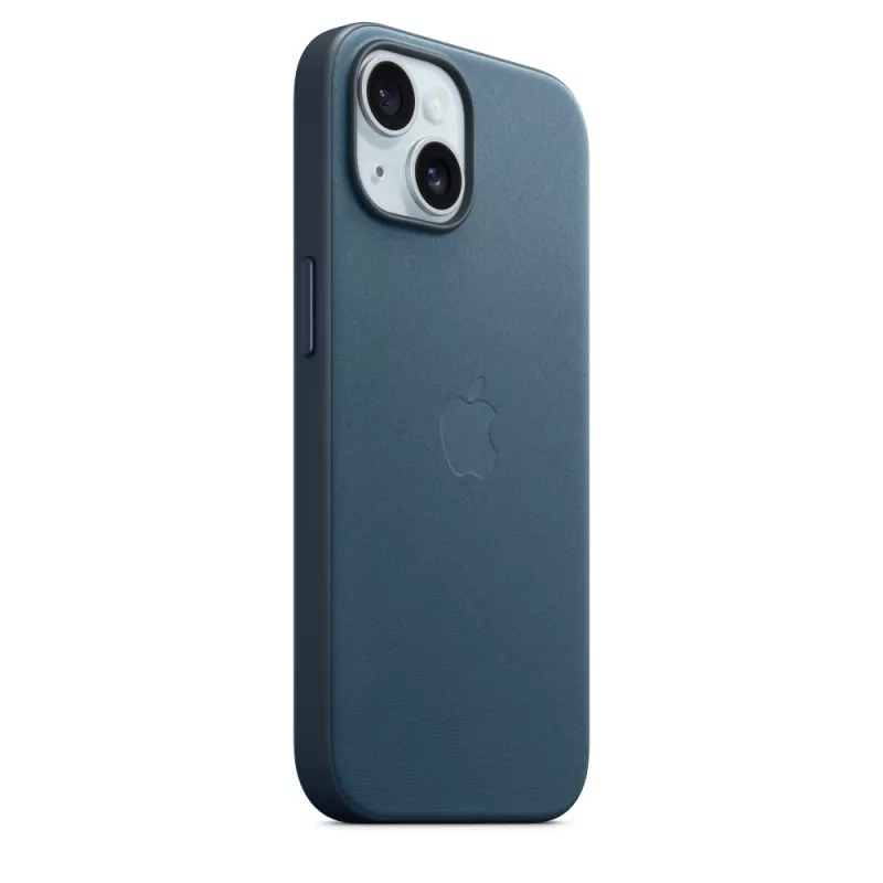 Apple FineWoven hoesje met MagSafe iPhone 15 Pacific Blue