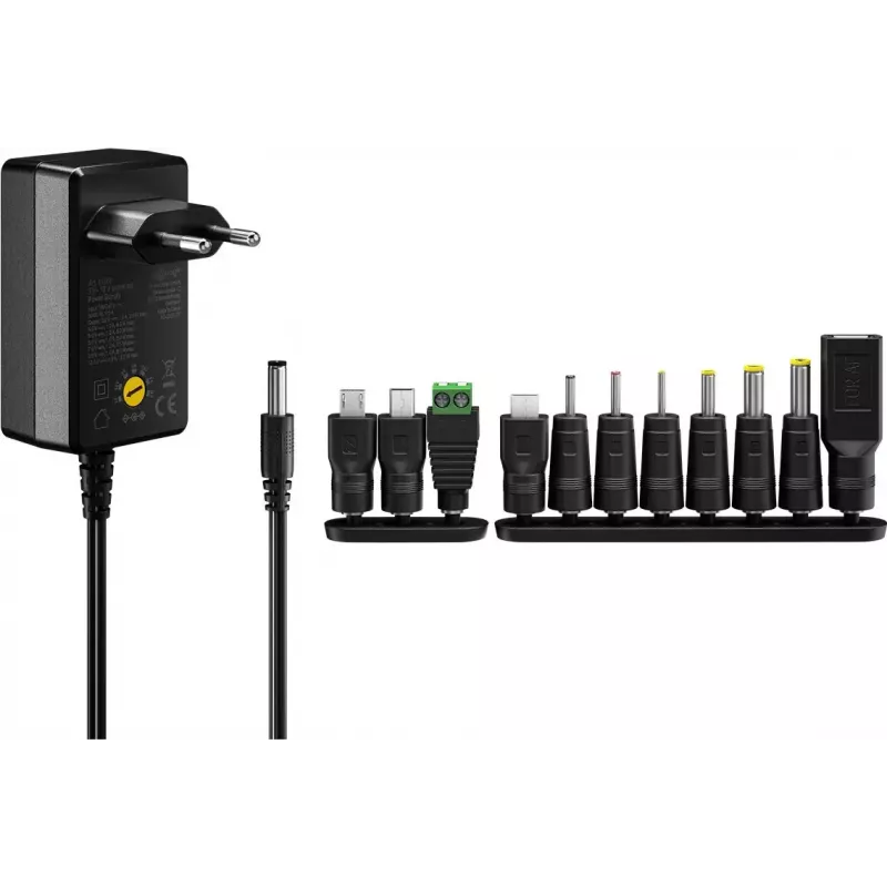 AC-adapter Goobay 64568 universeel zwart 12V 2.25A 1.8m
