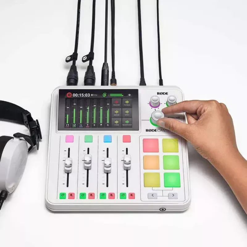 Audio-interface Rode RodeCaster Duo wit – 2-kanaals USB-podcastingconsole met mixer en voorversterkers