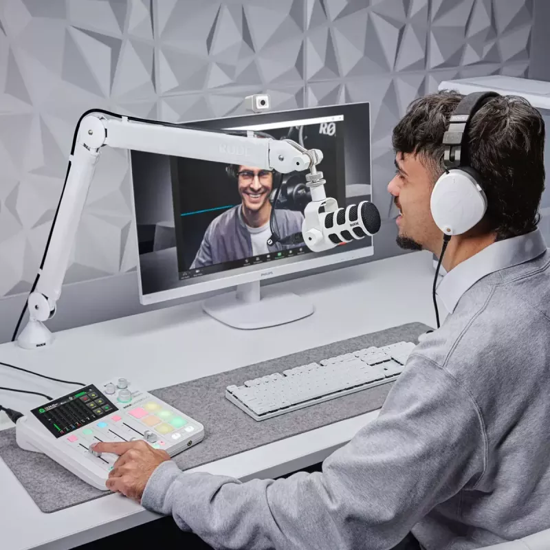 Audio-interface Rode RodeCaster Duo wit – 2-kanaals USB-podcastingconsole met mixer en voorversterkers