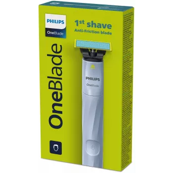 Foliescheerapparaat Philips Norelco OneBlade QP1324/20 — draadloze blauwe foliescheerapparaat, 30 min looptijd, USB-oplaadfunctie, afwasbaar, contouren volgend