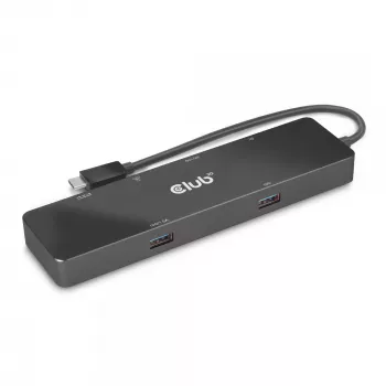 CLUB3D USB3.2 Gen2 Type-C, 6-in-1 draagbaar dual-display dock met USB Type-C video 4K60Hz