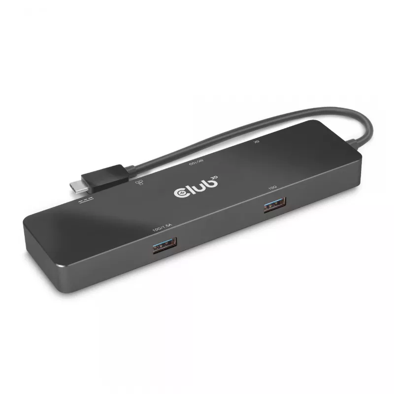 CLUB3D USB3.2 Gen2 Type-C, 6-in-1 draagbaar dual-display dock met USB Type-C video 4K60Hz