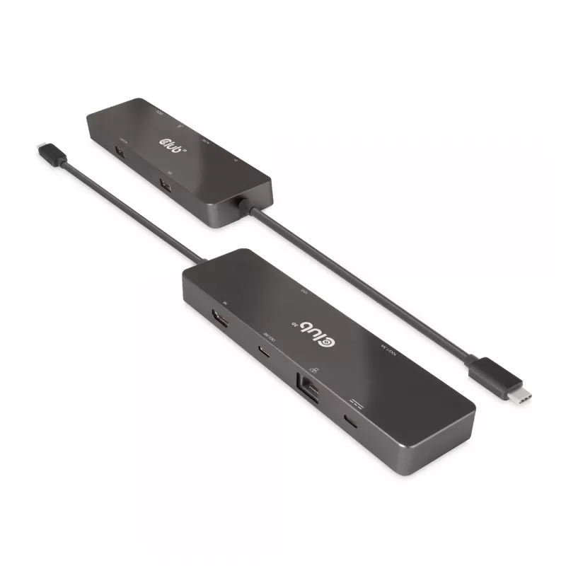 CLUB3D USB3.2 Gen2 Type-C, 6-in-1 draagbaar dual-display dock met USB Type-C video 4K60Hz
