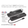 CLUB3D USB3.2 Gen2 Type-C, 6-in-1 draagbaar dual-display dock met USB Type-C video 4K60Hz