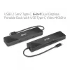 CLUB3D USB3.2 Gen2 Type-C, 6-in-1 draagbaar dual-display dock met USB Type-C video 4K60Hz