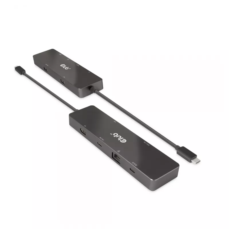 CLUB3D USB3.2 Gen2 Type-C, 6-in-1 draagbaar dual-display dock met USB Type-C video 4K60Hz