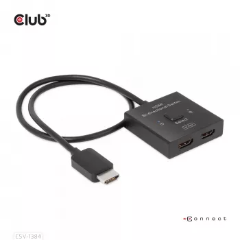 CLUB3D HDMI 2-in-1 bi-directionele switch 8K60Hz 4K120Hz CSV-1384