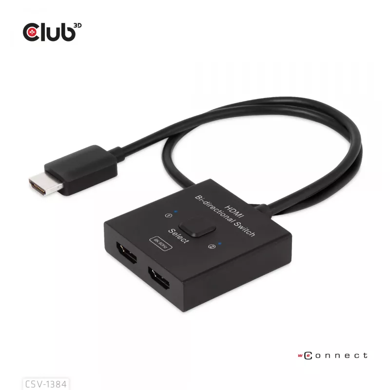 CLUB3D HDMI 2-in-1 bi-directionele switch 8K60Hz 4K120Hz CSV-1384
