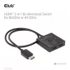 CLUB3D HDMI 2-in-1 bi-directionele switch 8K60Hz 4K120Hz CSV-1384