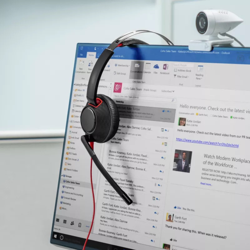 HP Poly Blackwire 5220 stereo USB-C headset + 3,5-mm-jackplug + USB-C/A-adapter