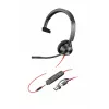 HP Poly Blackwire 3315 mono USB-C headset + 3,5-mm-plug + USB-C/A-adapter