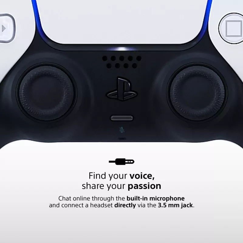 Gamepad Sony DualSense Wireless Controller V2 – PlayStation 5, Bluetooth/USB, USB-C, ingebouwde accu, wit