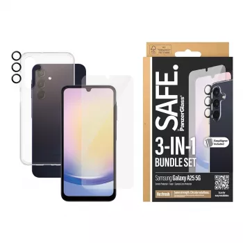 PanzerGlass SAFE. by ® 3-in-1 beschermbundel Samsung Galaxy A25 5G