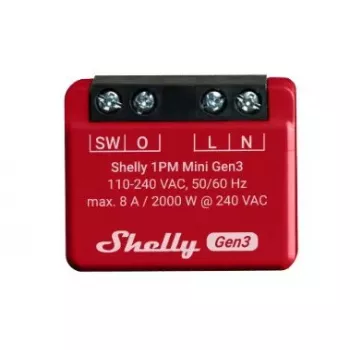 Smart Switch Shelly 1PM Mini Gen3 1P draadloos 110-240V
