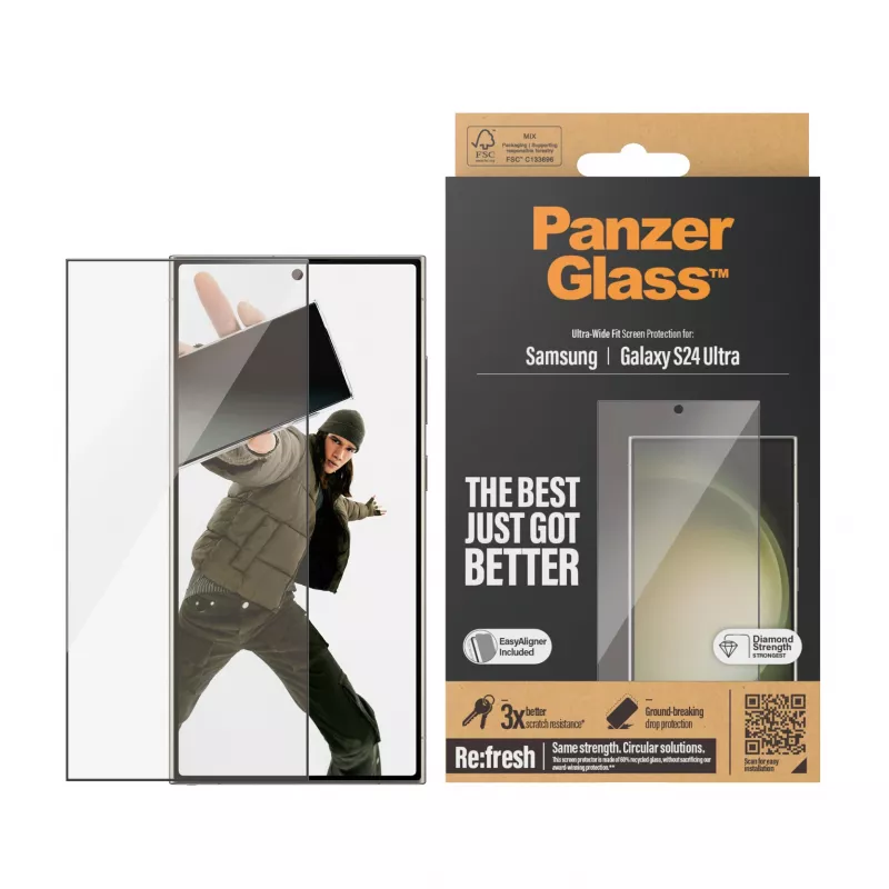 PanzerGlass® beeldschermbeschermfolie Samsung Galaxy S24 Ultra | Ultra-Wide Fit met EasyAligner