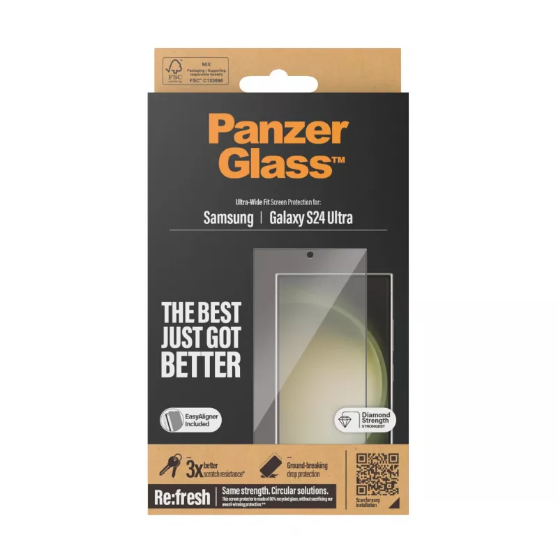 PanzerGlass® beeldschermbeschermfolie Samsung Galaxy S24 Ultra | Ultra-Wide Fit met EasyAligner