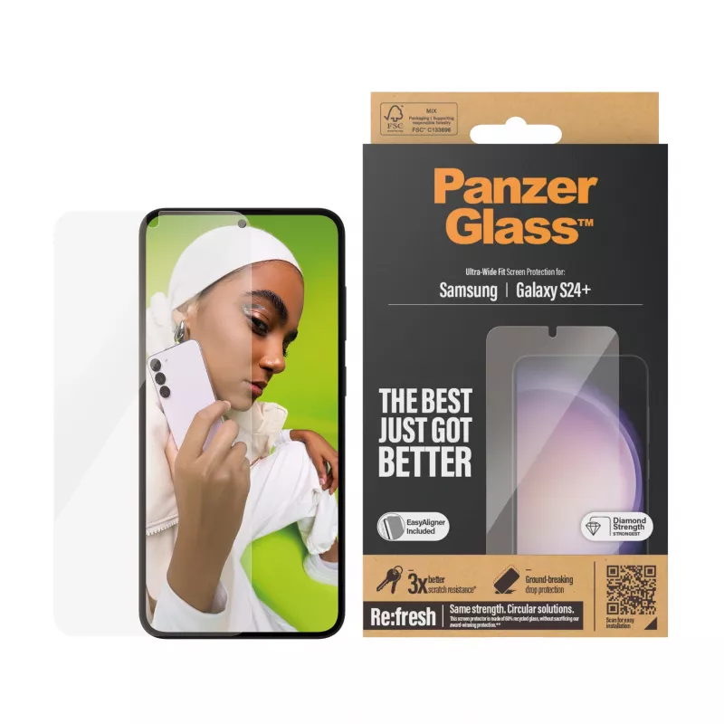PanzerGlass ® beeldschermbeschermfolie Samsung Galaxy S24+ | Ultra-Wide Fit met EasyAligner