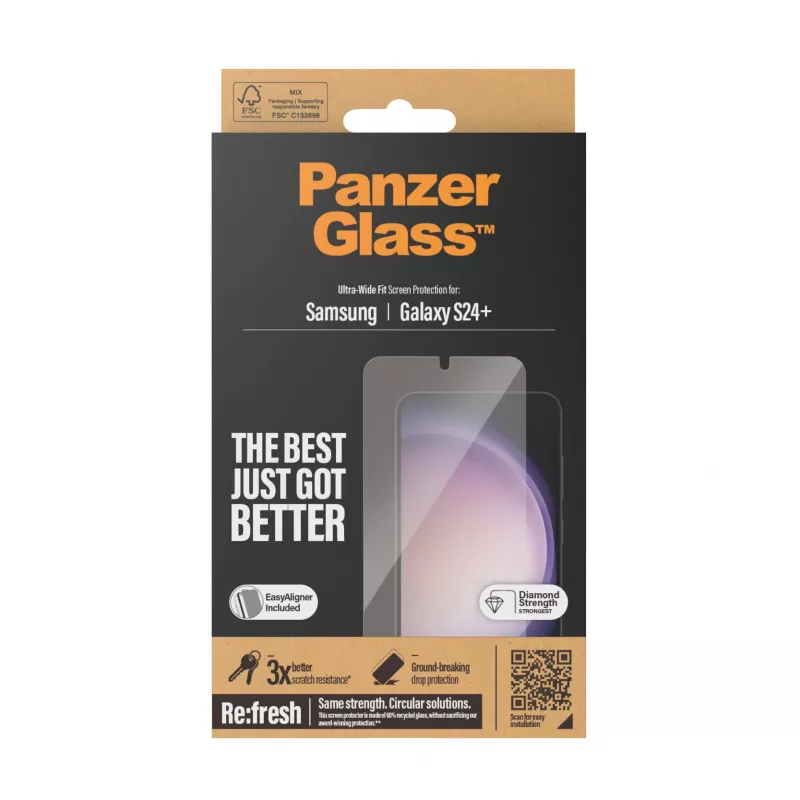 PanzerGlass ® beeldschermbeschermfolie Samsung Galaxy S24+ | Ultra-Wide Fit met EasyAligner
