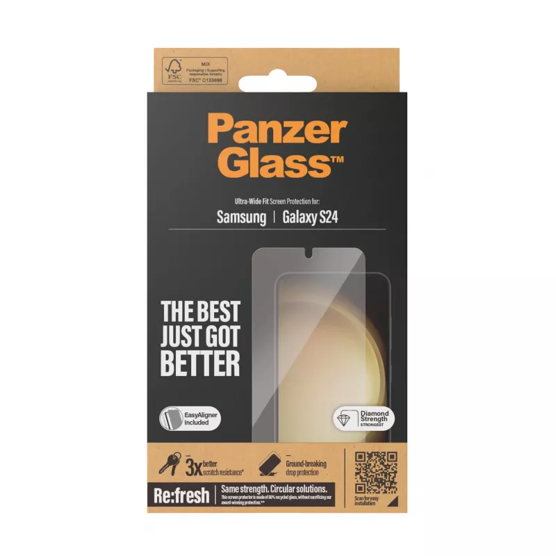 PanzerGlass® beeldschermbeschermfolie Samsung Galaxy S24 | Ultra-Wide Fit met EasyAligner