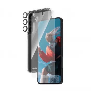 3-in-1-beschermpakket PanzerGlass Samsung Galaxy S24 Ultra Wide Fit kras- en stootvastheid