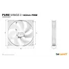 be quiet! Pure Wings 3 140mm PWM wit behuizingsventilator voor computer 14 cm 1 st.